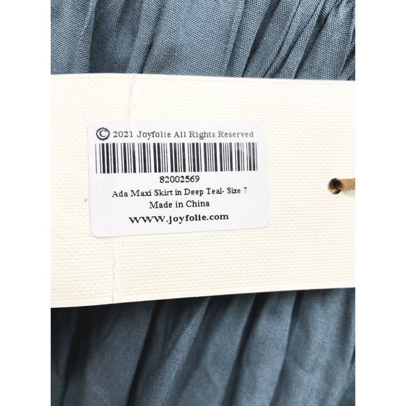 Joyfolie Mia Joy Teal Green Rayon Skirt 2 Layer Ruffle Tule Size 7 Whimsy Goth - Picture 5 of 9